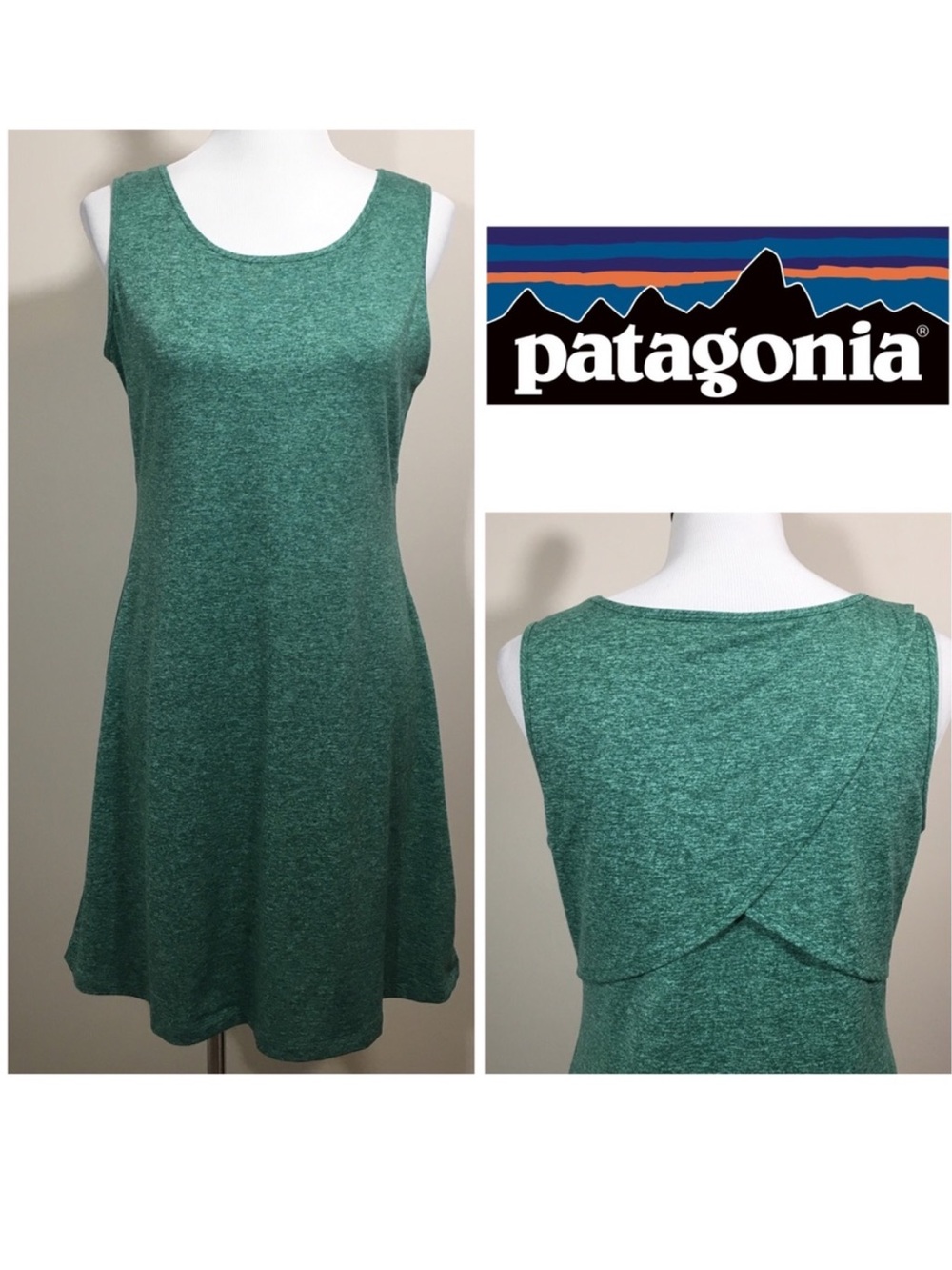 Patagonia Seabrook Sleeveless Dress M Heather Green